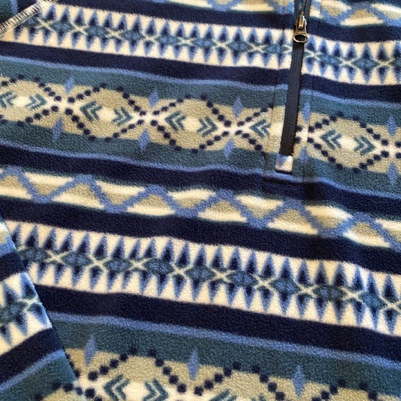 Eddie Bauer Quarter Zip L/S Cozycore Fleece blue White Size SMALL (2023) - Picture 3 of 10